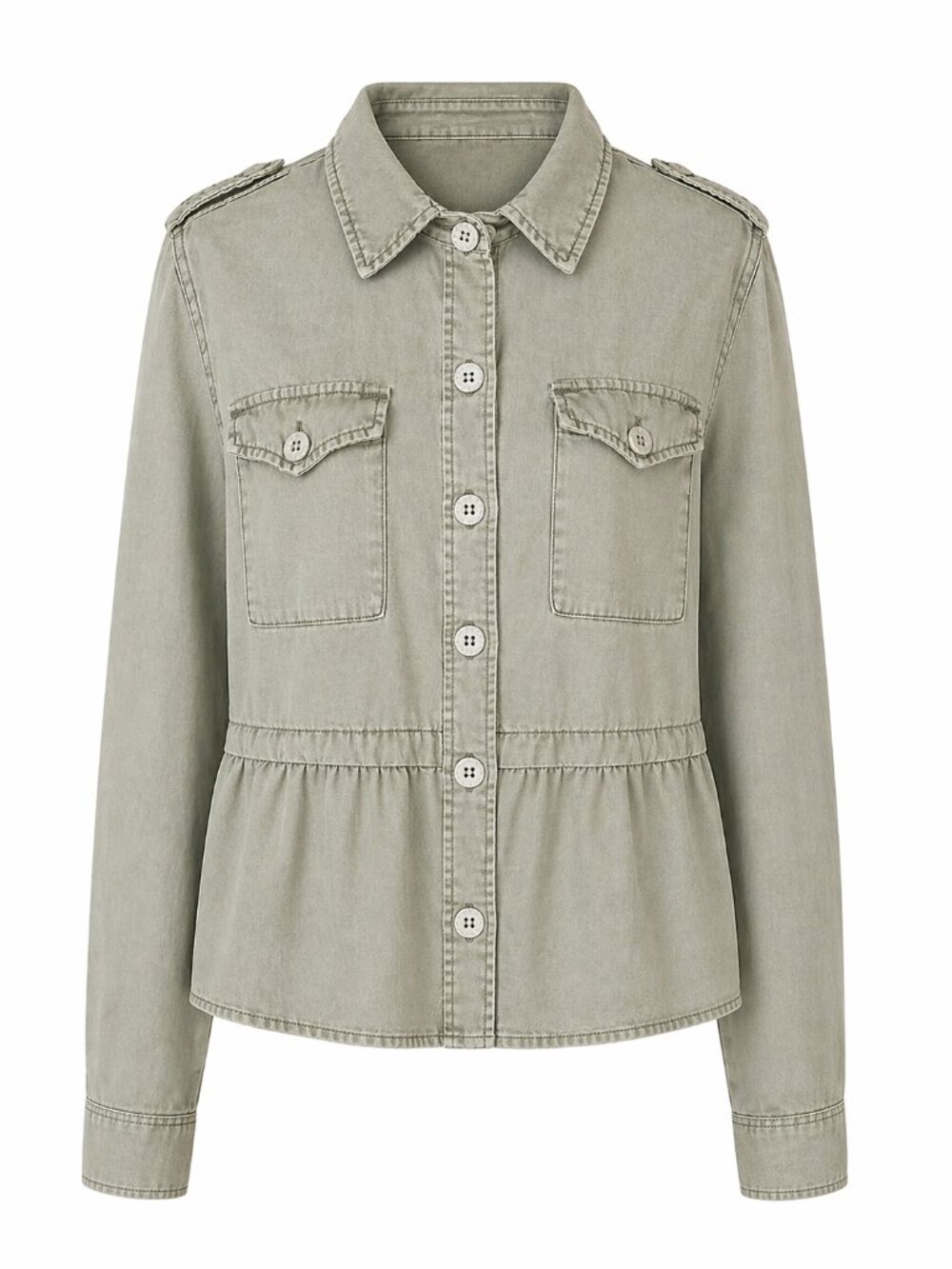 Sanctuary Discovery Military Jacket Army Green Peplum Hem Utility Jacket Small